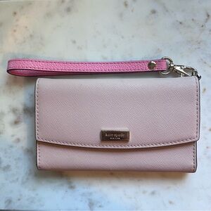 Kate Spade Pink tri-fold Wristlet
